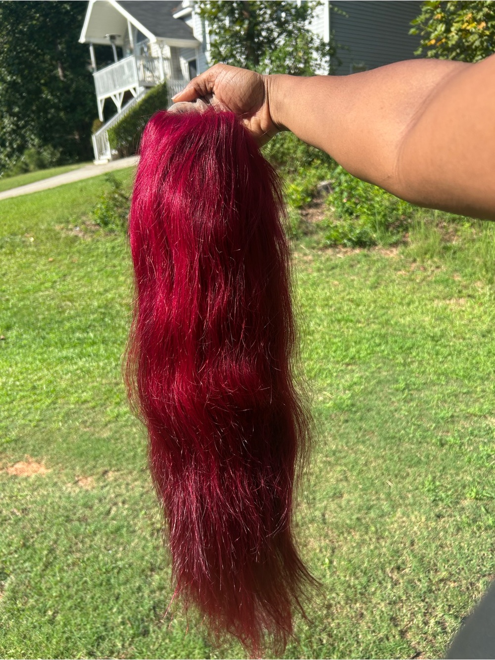 Burgundy Wig Human Hair 13x6 HD Lace Front Straight Wig 180 Density 28inch